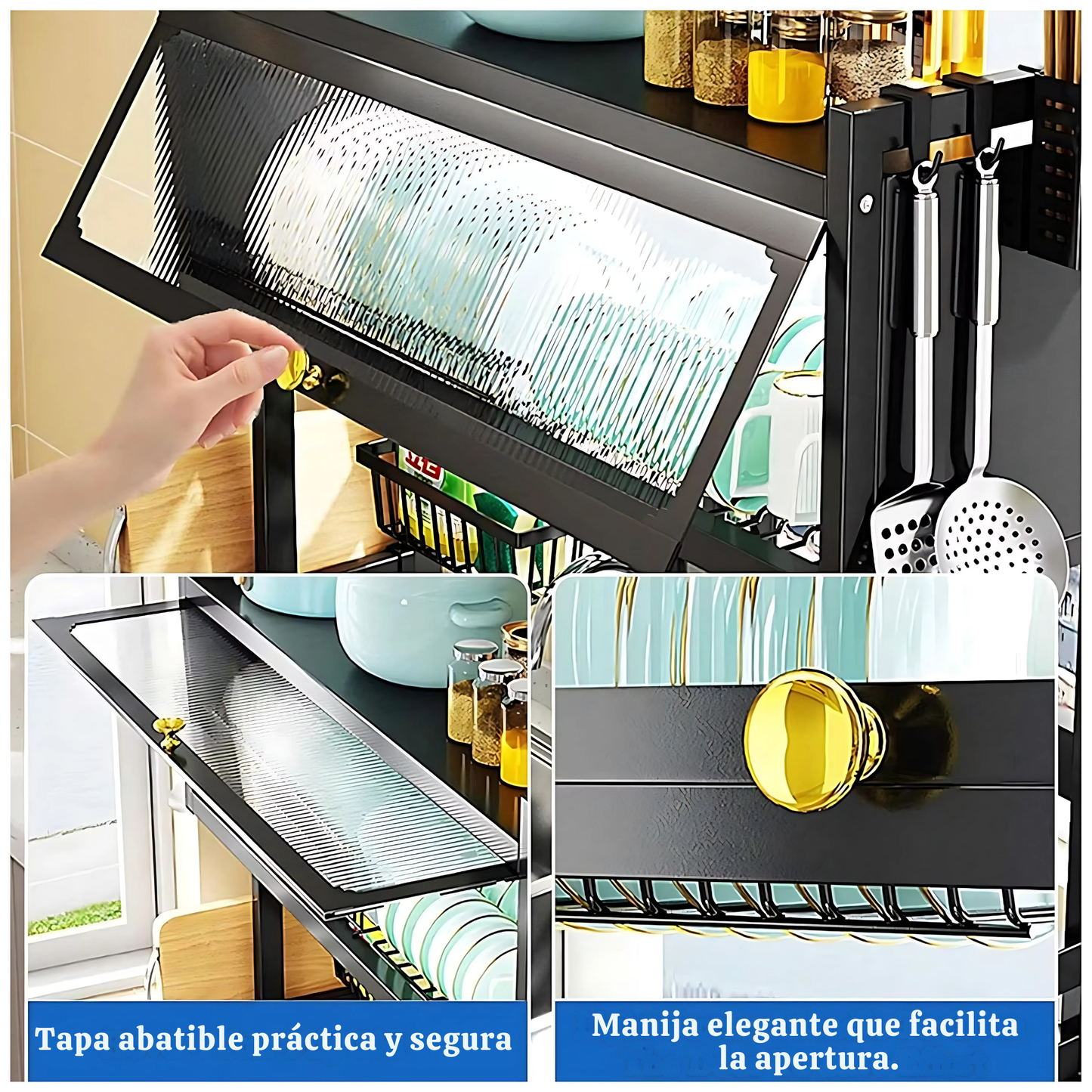KitchenFlow Prime™ – Escurridor de Platos Multifuncional.