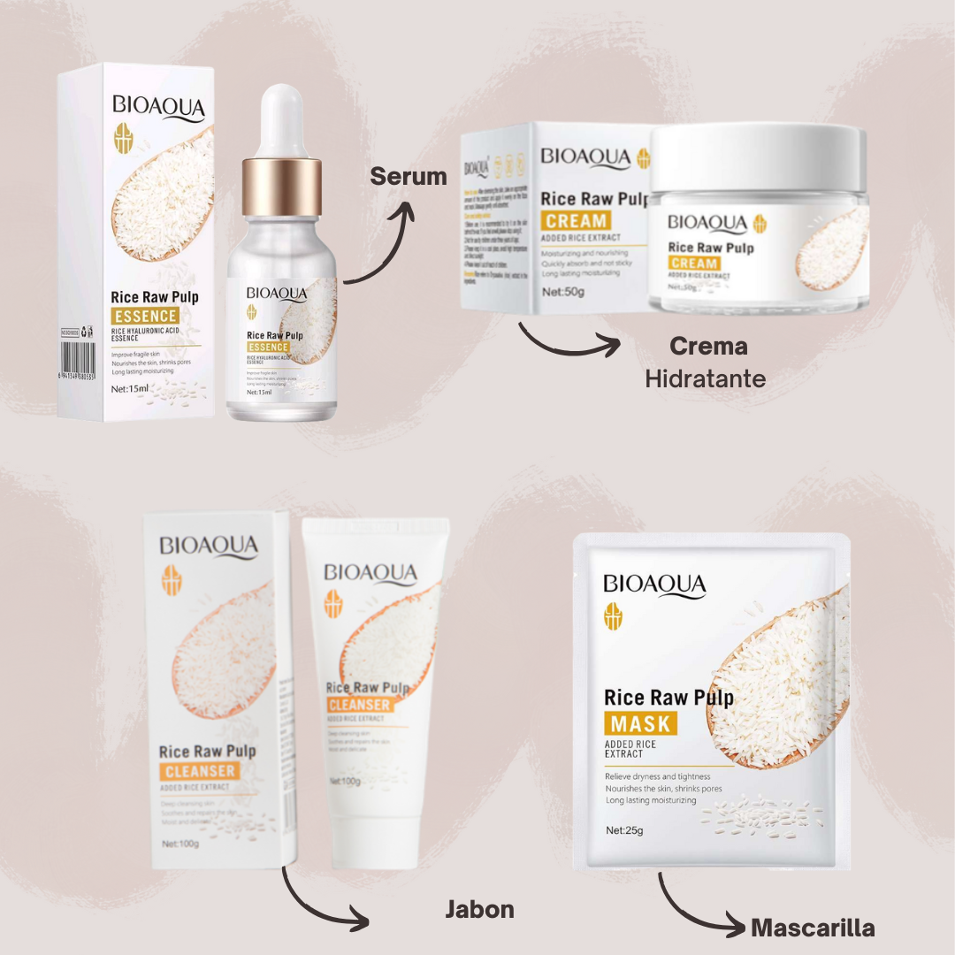 Rutina Facial de Arroz BIOAQUA 4 en 1