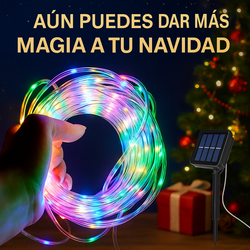⭐ Manguera LED Solar – Luz Mágica para tu Navidad!