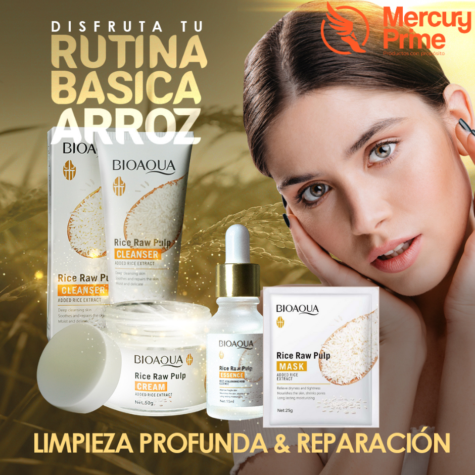 Rutina Facial de Arroz BIOAQUA 4 en 1